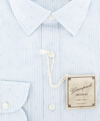 Giampaolo Light Blue Striped Shirt - Extra Slim - (GP61821257AL10STPT1) - Parent