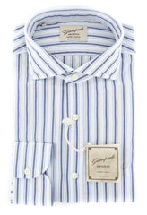 Giampaolo Dark Blue Striped Shirt - Extra Slim - 15.75/40 - (GP61825377CLAUDPT1)
