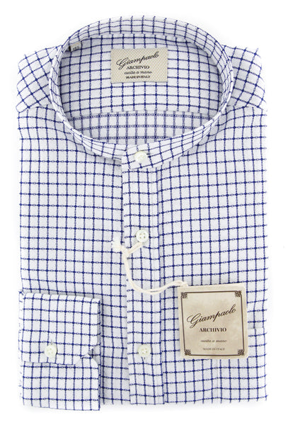 Giampaolo Dark Blue Check Shirt - Extra Slim - (GP61826175ADAMPT3) - Parent