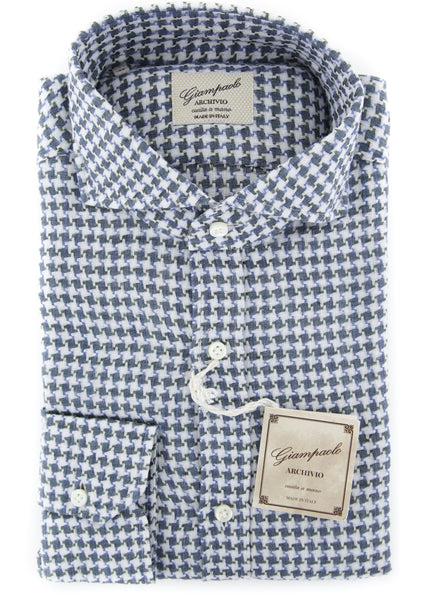 Giampaolo Gray Houndstooth Shirt - Extra Slim - (GP61826415FELIPT1) - Parent