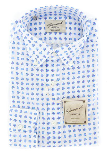Giampaolo Blue Foulard Shirt - Extra Slim - (GP618271772GIOBDPT1) - Parent