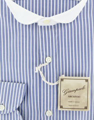 Giampaolo Blue Striped Shirt - Extra Slim - (GP61856877GIANOPT1) - Parent
