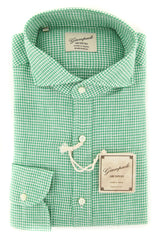 Giampaolo Green Micro-Check Shirt - Extra Slim - 15.5/39 - (GP61859452FELPT1)