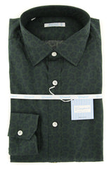Giampaolo Dark Green Paisley Shirt - Extra Slim- 15.75/40 -(GP6185445SEVOPT3)