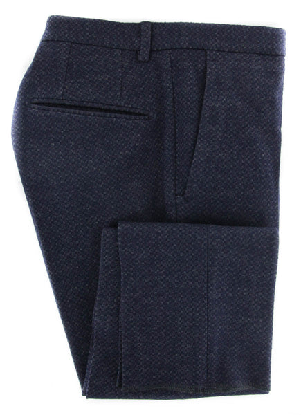 Incotex Dark Blue Check Wool Pants - Slim - (893) - Parent