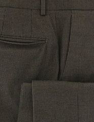 Incotex Brown Micro-Check Cotton Blend Pants - Slim - (899) - Parent