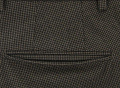 Incotex Brown Micro-Check Cotton Blend Pants - Slim - (899) - Parent