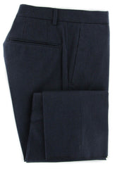 Incotex Midnight Navy Blue Micro-Check Cotton Blend Pants - Slim - (898) - Parent