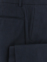 Incotex Midnight Navy Blue Micro-Check Cotton Blend Pants - Slim - (898) - Parent