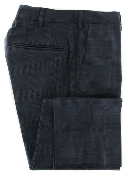 Incotex Charcoal Gray Check Cotton Blend Pants - Slim - (890) - Parent