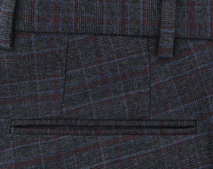 Incotex Dark Gray Check Cotton Blend Pants - Slim - (891) - Parent