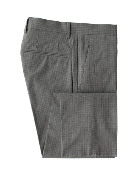 Incotex Gray Micro-Check Cotton Blend Pants - Slim - (INC105225) - Parent