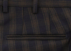 Incotex Brown Check Wool Pants - Slim - (891) - Parent