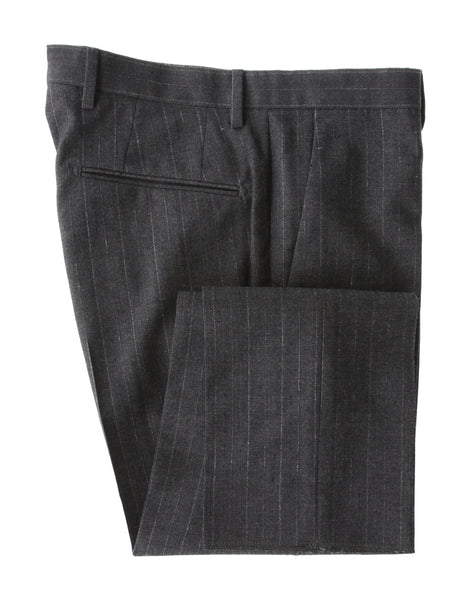 Incotex Dark Gray Striped Wool Blend Pants - Slim - (INC105229) - Parent