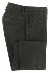 Incotex Dark Green Solid Cotton Blend Pants - Slim - 36/52 - (884)