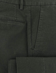 Incotex Dark Green Solid Cotton Blend Pants - Slim - (884) - Parent