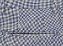 Incotex Navy Blue Micro-Houndstooth Wool Pants - Slim - (0I) - Parent