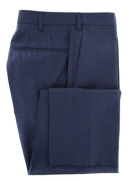 $475 Incotex Dark Blue Melange Wool Pants - Slim - (UJ) - Parent