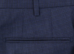$475 Incotex Dark Blue Melange Wool Pants - Slim - (UJ) - Parent