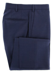 Incotex Dark Blue Micro-Check Pants - Slim - 34/50 - (IN-S0T030-6404-810)