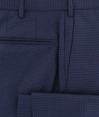 Incotex Dark Blue Micro-Check Pants - Slim - (IN-S0T030-6404-810) - Parent