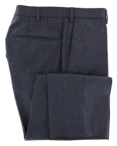 Incotex Navy Blue Micro-Check Pants - Slim - (CZ) - Parent