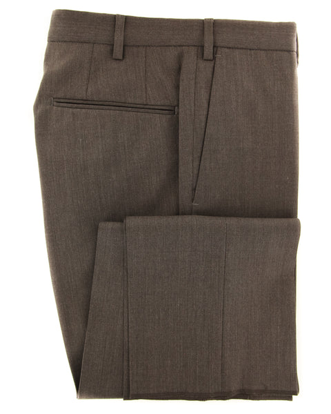 Incotex Brown Melange Wool Blend Pants - Slim - (DE) - Parent