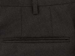 Incotex Dark Brown Micro-Check Wool Pants - Slim - (0L) - Parent