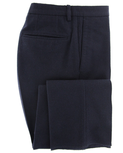 Incotex Midnight Navy Blue Solid Wool Pants - Slim - (DF) - Parent