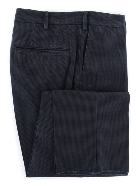 Incotex Navy Blue Micro-Houndstooth Pants - Slim - (IN5438820) - Parent