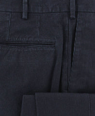 Incotex Navy Blue Micro-Houndstooth Pants - Slim - (IN5438820) - Parent