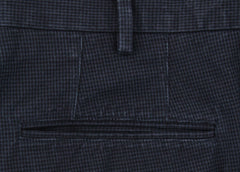 Incotex Navy Blue Micro-Houndstooth Pants - Slim - (IN5438820) - Parent