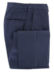 Incotex Blue Solid Cotton Blend Pants - Slim - 34/50 - (2E)