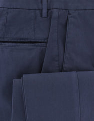 Incotex Blue Solid Cotton Blend Pants - Slim - (2E) - Parent