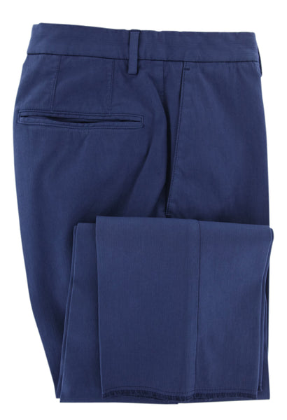 Incotex Blue Solid Cotton Blend Pants - Slim - (0W) - Parent