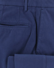 Incotex Blue Solid Cotton Blend Pants - Slim - (0W) - Parent