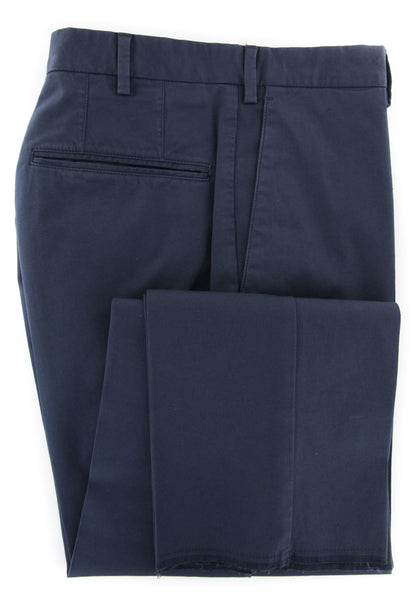 Incotex Navy Blue Solid Pants - Slim - (IN-S0W030-S6398-822) - Parent