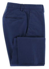 Incotex Blue Solid Cotton Blend Pants - Slim - (2G) - Parent