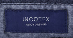 Incotex Blue Solid Cotton Blend Pants - Slim - (2B) - Parent
