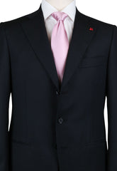 Isaia Black Wool Striped Suit - (IS4309A990) - Parent