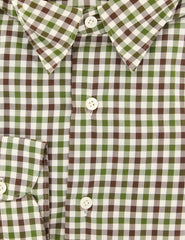 Isaia Green Shephard's Check Cotton Shirt - Extra Slim - (KA) - Parent