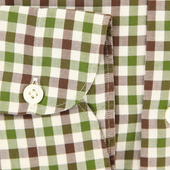 Isaia Green Shephard's Check Cotton Shirt - Extra Slim - (KA) - Parent