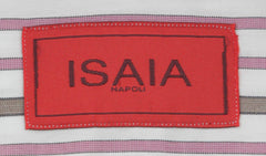 Isaia Red Striped Cotton Shirt - Slim - (260) - Parent