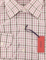 Isaia Pink Plaid Cotton Shirt - Slim - (V2) - Parent