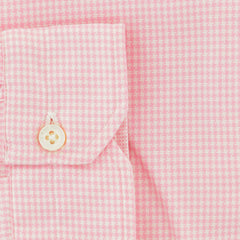 Isaia Pink Micro-Houndstooth Cotton Shirt - Extra Slim - (254) - Parent
