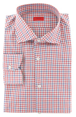 Isaia Red Check Cotton Shirt - Extra Slim - (327) - Parent