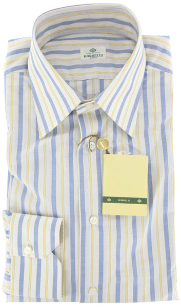New Luigi Borrelli Yellow Casual Shirt – Size: 15.75 US