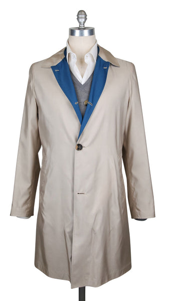 Kiton Beige Reversible Raincoat - (COATX10) - Parent
