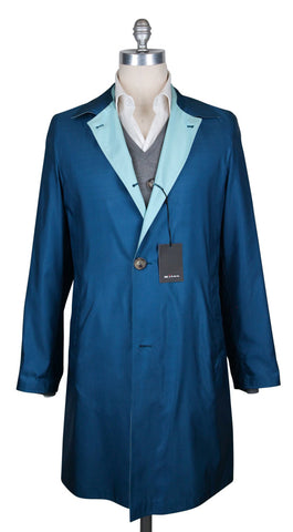 Kiton Blue Reversible Raincoat