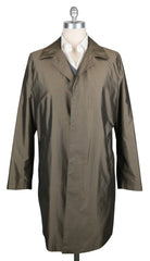 Kiton Olive Green Silk Solid Raincoat - 42/52 - (COATX10)